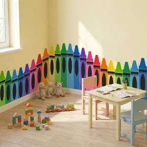 9.8 ft Rainbow Crayon Classroom Wall Decor Fabric Preschool Kindergarten Graduation Cuttable Crayon Classroom Decoration Backdrop with Adhesive Dots for Daycare End of The Year Back to School 9.8 ft Rainbow Crayon Classroom Wall Decor Fabric Preschool Kindergarten Graduation Cuttable Crayon Classroom Decoration Backdrop with Adhesive Dots for Daycare End of The Year Back to School
