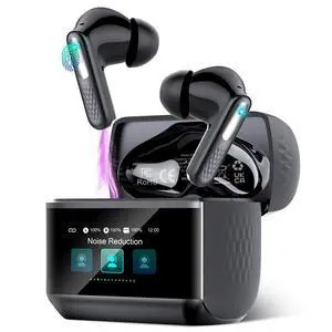 ZYHKON Wireless Earbuds, Touch Screen Case, ANC/ENC Noise Cancelling, 48H, Dark Black ZYHKON Wireless Earbuds, Touch Screen Case, ANC/ENC Noise Cancelling, 48H, Dark Black