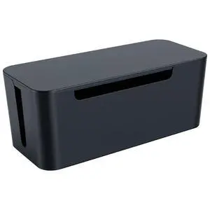 Cable Management Box with Lid, Three Entry/Exit Slots, Black | Large Cord Organizer, Plastic Power Strip Cover, Hide Surge Protector on Desk & Floor, for TV Computer Home Router Office Cable Management Box with Lid, Three Entry/Exit Slots, Black | Large Cord Organizer, Plastic Power Strip Cover, Hide Surge Protector on Desk & Floor, for TV Computer Home Router Office