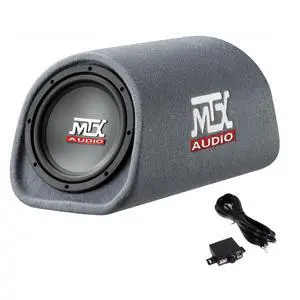 Audio RT8PT 8 Inch 240 Watt Car Loaded Universal Powered High Performance Amplified Tube Box Vented Subwoofer Enclosure, RCA Connectivity Audio RT8PT 8 Inch 240 Watt Car Loaded Universal Powered High Performance Amplified Tube Box Vented Subwoofer Enclosure, RCA Connectivity