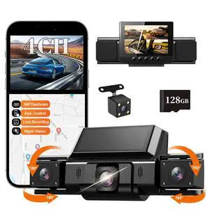 Dash Cam 360° View 4 Channel Car Camera, Front Rear Left Right 4 Way Recording, WiFi APP Control, G-Sensor 24H Parking Mode, IR Night Vision WDR Wide Angle, Free 128G TF Card Included Dash Cam 360° View 4 Channel Car Camera, Front Rear Left Right 4 Way Recording, WiFi APP Control, G-Sensor 24H Parking Mode, IR Night Vision WDR Wide Angle, Free 128G TF Card Included