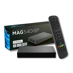 MAG540w3 Set-Top Box 4K HDR Streaming Media Player, 4K HDR Output, Amlogic S905Y4, Dual-Band Wi-Fi, Linux 4.9, HDMI Cable, Remote - Hardware Device Only MAG540w3 Set-Top Box 4K HDR Streaming Media Player, 4K HDR Output, Amlogic S905Y4, Dual-Band Wi-Fi, Linux 4.9, HDMI Cable, Remote - Hardware Device Only