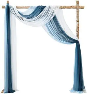 Weddings Arch Draping Fabric 3-Panel Ombre, Sheer Swag | 30"x 20ft Gradient Blue Chiffon Sheer Tulle, Versatile Decor for Outdoor Parties, Ceremonies, Showers & Home Weddings Arch Draping Fabric 3-Panel Ombre, Sheer Swag | 30"x 20ft Gradient Blue Chiffon Sheer Tulle, Versatile Decor for Outdoor Parties, Ceremonies, Showers & Home