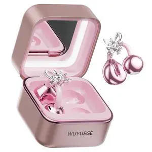 Clip On Earbuds with Detachable Butterfly Earrings & LED Makeup Mirror Case, Wireless Earbuds Bluetooth 6.0, Air Conduction Headphones, Lightweight for Travel Work Daily Use,Great Gift Choice Clip On Earbuds with Detachable Butterfly Earrings & LED Makeup Mirror Case, Wireless Earbuds Bluetooth 6.0, Air Conduction Headphones, Lightweight for Travel Work Daily Use,Great Gift Choice