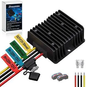 20A 240W 24V 36V 48V 60V to 12V Step Down Converter Voltage Regulator, 20-72V DC-DC Buck Converter Reducer with Fuse, Professional 12V Converter for Golf Cart, Scooter, RV, Forklift, Solar System 20A 240W 24V 36V 48V 60V to 12V Step Down Converter Voltage Regulator, 20-72V DC-DC Buck Converter Reducer with Fuse, Professional 12V Converter for Golf Cart, Scooter, RV, Forklift, Solar System