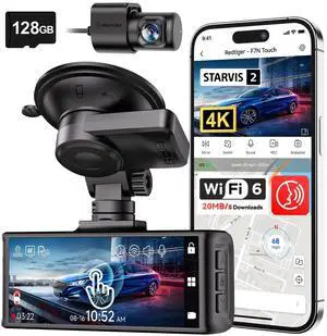 4K STARVIS 2 Dashcam Front Rear, 5GHz WiFi 20MB/s, Free 128GB Card | Voice Control, Touch Screen, GPS, Loop Recording, Parking Mode, Audio Recording, WDR Night Vision, Supercapacitor(F7N Touch) 4K STARVIS 2 Dashcam Front Rear, 5GHz WiFi 20MB/s, Free 128GB Card | Voice Control, Touch Screen, GPS, Loop Recording, Parking Mode, Audio Recording, WDR Night Vision, Supercapacitor(F7N Touch)