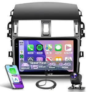4G+64G Carplay Radio for Toyota Corolla 2009 2010 2011 2012 2013, Android 15 Car Stereo Android auto GPS WiFi 9 Touch Screen BT/FM Mirror Link RCA USB SWC Backup Camera 4G+64G Carplay Radio for Toyota Corolla 2009 2010 2011 2012 2013, Android 15 Car Stereo Android auto GPS WiFi 9 Touch Screen BT/FM Mirror Link RCA USB SWC Backup Camera