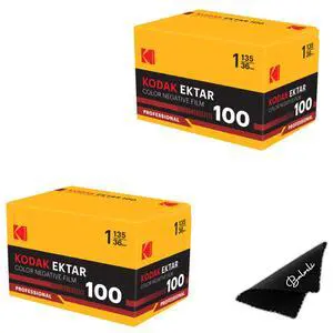 Kodak Ektar 100 35mm Film 2-Pack ISO 100, 36 Exposure Color Film for 35mm Film Camera Includes Premium Microfiber Cloth Kodak Ektar 100 35mm Film 2-Pack ISO 100, 36 Exposure Color Film for 35mm Film Camera Includes Premium Microfiber Cloth