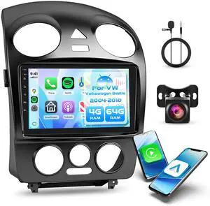 4G+64G Android Car Radio for Volkswagen VW Beetle 2004-2010 with Wireless Carplay Android Auto, 9'' Touchscreen Head Unit GPS Navigation/Bluetooth 5.0/5G-WiFi/FM/EQ-32 AHD Backup Camera SWC 4G+64G Android Car Radio for Volkswagen VW Beetle 2004-2010 with Wireless Carplay Android Auto, 9'' Touchscreen Head Unit GPS Navigation/Bluetooth 5.0/5G-WiFi/FM/EQ-32 AHD Backup Camera SWC