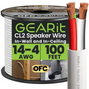 in Wall Speaker Wire,OFC Speaker Wire 14 Gauge 100FT UL CL2 Rated | 14 Gauge 14/4 Speaker Wire with Foot Markers,Polarity Marked for In-Wall Home Theater,Car Stereo,Commercial Audio(OFC,White) in Wall Speaker Wire,OFC Speaker Wire 14 Gauge 100FT UL CL2 Rated | 14 Gauge 14/4 Speaker Wire with Foot Markers,Polarity Marked for In-Wall Home Theater,Car Stereo,Commercial Audio(OFC,White)