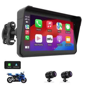 2K Motorcycle Dash Cam Front and Rear, 6" Carplay & Android Auto Screen | 30FPS Moto Camera, GPS Navigation System, 60Hz IPS Touchscreen, IP68 Waterproof, Bluetooth Audio 2K Motorcycle Dash Cam Front and Rear, 6" Carplay & Android Auto Screen | 30FPS Moto Camera, GPS Navigation System, 60Hz IPS Touchscreen, IP68 Waterproof, Bluetooth Audio