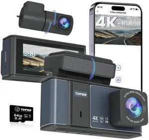 4K Dash Cam Front and Rear | 3840P UHD Dual Dash Camera for Cars with WiFi & 64GB Card | 3.18" IPS Screen, Zinc Alloy Metal Shell, Super Night Vision, G-Sensor, 24H Parking Mode 4K Dash Cam Front and Rear | 3840P UHD Dual Dash Camera for Cars with WiFi & 64GB Card | 3.18" IPS Screen, Zinc Alloy Metal Shell, Super Night Vision, G-Sensor, 24H Parking Mode