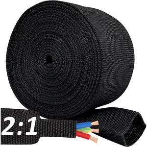 20 FT 1/2 inch 2:1 Heat Shrinkable Braided Sleeving Heat Shrink Sleeve Abrasion Protection Flexibility Wiring Harness Cable Sheath Tubing 20 FT 1/2 inch 2:1 Heat Shrinkable Braided Sleeving Heat Shrink Sleeve Abrasion Protection Flexibility Wiring Harness Cable Sheath Tubing