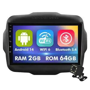 9 Inch IPS Touchscreen Android 14 Car Stereo for Jeep Renegade 2015-2020 with Wireless CarPlay & Android Auto 2+64GB Car Radio, Support WiFi 6, Bluetooth,5.4, Backup Camera, SWC 9 Inch IPS Touchscreen Android 14 Car Stereo for Jeep Renegade 2015-2020 with Wireless CarPlay & Android Auto 2+64GB Car Radio, Support WiFi 6, Bluetooth,5.4, Backup Camera, SWC
