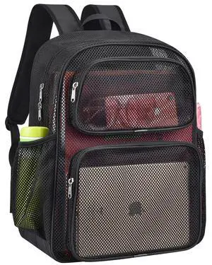 Mesh Backpack, Heavy Duty Large Capacity Mesh Beach Bag | Padded Strap Breathable Backpack, Dual Front Pockets for Travel, Beach, Hiking, Swimming, Sports, College Rucksack Men Women Mesh Backpack, Heavy Duty Large Capacity Mesh Beach Bag | Padded Strap Breathable Backpack, Dual Front Pockets for Travel, Beach, Hiking, Swimming, Sports, College Rucksack Men Women