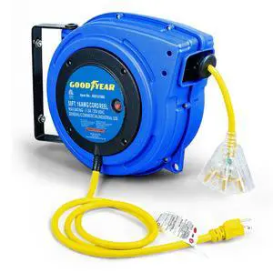Extension Cord Reel Retractable 16AWG x 50' Foot 3C/SJTOW Commercial Cable LED Triple Tap Connector Power 10A 125VAC 938W | 3C/SJTOW Commercial Cable LED Triple Tap Connector Power 10A 125VAC 938W Extension Cord Reel Retractable 16AWG x 50' Foot 3C/SJTOW Commercial Cable LED Triple Tap Connector Power 10A 125VAC 938W | 3C/SJTOW Commercial Cable LED Triple Tap Connector Power 10A 125VAC 938W