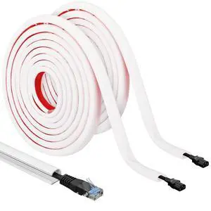 2 Pcs Silicone Wall Wire Hider, 10 ft Each, Self-Adhesive Flexible Cord Hider Wall, Side Open Wire Covers Electric Cord Cover for Mounted TV Home Office Management (White, Small-10 ft) 2 Pcs Silicone Wall Wire Hider, 10 ft Each, Self-Adhesive Flexible Cord Hider Wall, Side Open Wire Covers Electric Cord Cover for Mounted TV Home Office Management (White, Small-10 ft)
