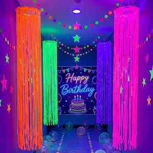 4 Pack Glow in The Dark Party Supplies Neon Party Hanging Decor,4 Color 4 Pack Glow in The Dark Party Supplies Neon Party Hanging Decor,4 Color