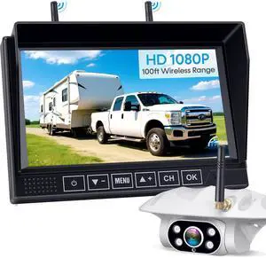 Wireless RV Backup Camera: 1080P HD Rear View Camera with 7 DVR Split-Screen Monitor,170° Wide-Angle Lens, IR Night Vision, Waterproof IP69, Plug & Play for Furrion Pre-Wired RVs Wireless RV Backup Camera: 1080P HD Rear View Camera with 7 DVR Split-Screen Monitor,170° Wide-Angle Lens, IR Night Vision, Waterproof IP69, Plug & Play for Furrion Pre-Wired RVs