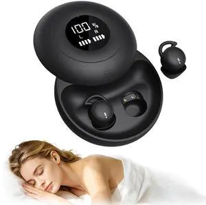 Sleep Earbuds Bluetooth with Noise Blocking for Side Sleepers | Wireless Sleeping Headphones,with LED Display,Invisible Sleep Earbuds,Black Sleep Earbuds Bluetooth with Noise Blocking for Side Sleepers | Wireless Sleeping Headphones,with LED Display,Invisible Sleep Earbuds,Black
