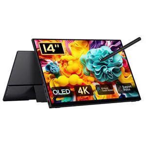 14" 4K Portable Monitor OLED, Touch Screen Monitor UHD 3840X2400p 100% DCI-P3 100000:1, USB-C HDMI Travel Monitor with Kickstand & Sleeve for Laptop Mac PC 14" 4K Portable Monitor OLED, Touch Screen Monitor UHD 3840X2400p 100% DCI-P3 100000:1, USB-C HDMI Travel Monitor with Kickstand & Sleeve for Laptop Mac PC