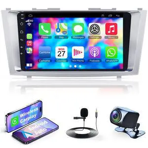 4GB+64GB Car Radio for Toyta Cary 2006-2011,9 Inch IPS Touchscreen Car Stereo with Wireless Carplay,Android Auto,GPS,Bluetooth,FM, Android 12 Camry Radio with Back-up Camera 4GB+64GB Car Radio for Toyta Cary 2006-2011,9 Inch IPS Touchscreen Car Stereo with Wireless Carplay,Android Auto,GPS,Bluetooth,FM, Android 12 Camry Radio with Back-up Camera
