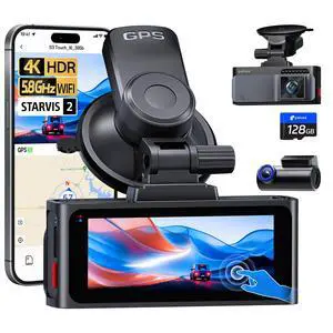 S3 Touch 4K Dash Cam Front and Rear, STARVIS 2 Sensor, 128GB Card | STARLIT Full Color Night Vision,WiFi 6,ADAS,GPS,Dash Camera for Cars with 3.39"IPS Screen, Voice Control,24H Parking Mode S3 Touch 4K Dash Cam Front and Rear, STARVIS 2 Sensor, 128GB Card | STARLIT Full Color Night Vision,WiFi 6,ADAS,GPS,Dash Camera for Cars with 3.39"IPS Screen, Voice Control,24H Parking Mode