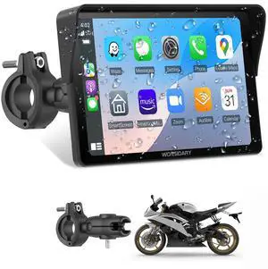 W722 Motorcycle CarPlay Wireless with Android Auto Screen | 7 Inch IP67 Waterproof GPS Navigation Screen for Motorcycle Tours, Dual Bluetooth, EQ, Light Sensor and USB/Hardwire Power W722 Motorcycle CarPlay Wireless with Android Auto Screen | 7 Inch IP67 Waterproof GPS Navigation Screen for Motorcycle Tours, Dual Bluetooth, EQ, Light Sensor and USB/Hardwire Power