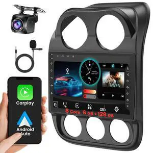 8 Core 6GB+128GB Car Radio for for Jeep Patriot Compass 2010-2016,10.2 Inch QLED Touch Screen Car Stereo with Carplay&Android Auto,WiFi,GPS Navigation,Bluetooth,FM&AM Radio,Android 15 8 Core 6GB+128GB Car Radio for for Jeep Patriot Compass 2010-2016,10.2 Inch QLED Touch Screen Car Stereo with Carplay&Android Auto,WiFi,GPS Navigation,Bluetooth,FM&AM Radio,Android 15