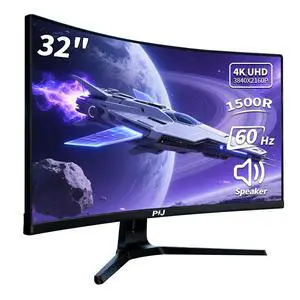 32 Inch Curved 4K Monitor 60Hz, UHD PC Screen Built-in Speakers | 3840X2560, 1500R, VA, FreeSync, 120% sRGB, HDMI 2.0 & DP 1.4, RGB Backlight, Wall Mounting, for Home Office, Gaming, Movies 32 Inch Curved 4K Monitor 60Hz, UHD PC Screen Built-in Speakers | 3840X2560, 1500R, VA, FreeSync, 120% sRGB, HDMI 2.0 & DP 1.4, RGB Backlight, Wall Mounting, for Home Office, Gaming, Movies