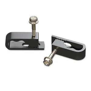 Dual Cable Clips with Screws - 1/2 Inch Coaxial Cable Clamps Outdoor - Exterior Cord Management for Coax, CAT Ethernet, Electrical Wire - Screw Clamps for Wires on Wall - 50 PCS, Black Dual Cable Clips with Screws - 1/2 Inch Coaxial Cable Clamps Outdoor - Exterior Cord Management for Coax, CAT Ethernet, Electrical Wire - Screw Clamps for Wires on Wall - 50 PCS, Black
