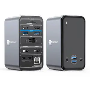 USB C Laptop Docking Station Dual Monitor Plug and Play 7 USB Port | 2 HDMI+VGA, SD/microSD, Ethernet,Audio, 65W Power Adapter,Dell/Lenovo/HP, for Home Office, Multi-Tasking Workflows USB C Laptop Docking Station Dual Monitor Plug and Play 7 USB Port | 2 HDMI+VGA, SD/microSD, Ethernet,Audio, 65W Power Adapter,Dell/Lenovo/HP, for Home Office, Multi-Tasking Workflows