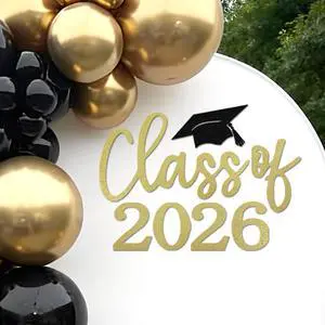 Class of 2026 Sign for Backdrop - Felt Class of 2026 Congrats Grad Decal Sign for Graduation Balloon Arch Backdrop Grad Party Decorations Photo Props (Glitter Gold) Class of 2026 Sign for Backdrop - Felt Class of 2026 Congrats Grad Decal Sign for Graduation Balloon Arch Backdrop Grad Party Decorations Photo Props (Glitter Gold)