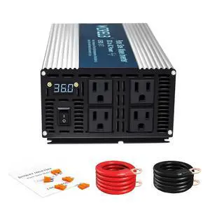 2000W Pure Sine Wave Inverter 48V DC to 110V 120V AC Power Converter with LED Display, Off-Grid Portable Power Inverter with 4 AC Outlets for Home, RV, Truck, Camping 2000W Pure Sine Wave Inverter 48V DC to 110V 120V AC Power Converter with LED Display, Off-Grid Portable Power Inverter with 4 AC Outlets for Home, RV, Truck, Camping