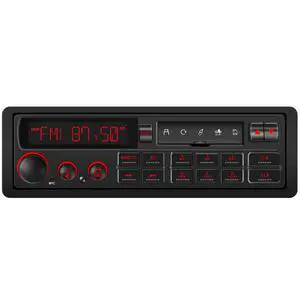 Single Din Retro Car Radio: European Style Stereo for Classic Vehicles - Bluetooth FM AM USB SD AUX USB-C Fast Charge 4-CHN 2 Subwoofer Outputs SWC Single Din Retro Car Radio: European Style Stereo for Classic Vehicles - Bluetooth FM AM USB SD AUX USB-C Fast Charge 4-CHN 2 Subwoofer Outputs SWC