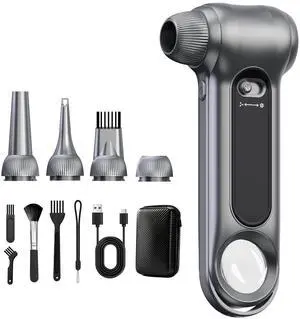 Compressed Air Duster 150000RPM Cordless Blower LED for Electronics Car | 150000RPM brushless cordless air duster. Stepless speed control. Rechargeable with LED light. Multi nozzles for electronics Compressed Air Duster 150000RPM Cordless Blower LED for Electronics Car | 150000RPM brushless cordless air duster. Stepless speed control. Rechargeable with LED light. Multi nozzles for electronics