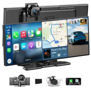 Carplay Screen for Car 11.5" Largest HD Screen for Carplay & Android Auto Car Stereo with 4K Dash Cam 1080P Backup Camera, GPS Navigation/Bluetooth/Mirror Link/Voice Control/AUX/FM/Siri Carplay Screen for Car 11.5" Largest HD Screen for Carplay & Android Auto Car Stereo with 4K Dash Cam 1080P Backup Camera, GPS Navigation/Bluetooth/Mirror Link/Voice Control/AUX/FM/Siri