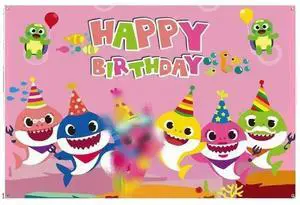 Baby Birthday Party Shark Background (71 inches * 47 inches), Blue Cartoon Ocean Photo Background for Baby Gifting Party Decoration, Shark Decorations and Party Supplies (Pink) (Pink) Baby Birthday Party Shark Background (71 inches * 47 inches), Blue Cartoon Ocean Photo Background for Baby Gifting Party Decoration, Shark Decorations and Party Supplies (Pink) (Pink)