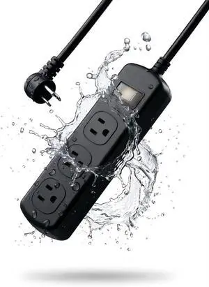 Outdoor Power Strip Weatherproof IPX6, Waterproof Surge Protector with 3 Wide-Spaced Outlets, Flat Plug Heavy Duty Extension Cord for Garden Patio Garage, Wall Mountable, 13A 1625W (Black, 6FT) Outdoor Power Strip Weatherproof IPX6, Waterproof Surge Protector with 3 Wide-Spaced Outlets, Flat Plug Heavy Duty Extension Cord for Garden Patio Garage, Wall Mountable, 13A 1625W (Black, 6FT)