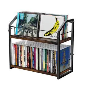 2-Tier CD Holder, Clear CD Storage Rack for Non-slip Feets, CD Organizer with Dispay Top Shelf, Premium CD shelf for Home Office, Holds Up to 60 Standard Rectangular Jewel Cases (Brown) 2-Tier CD Holder, Clear CD Storage Rack for Non-slip Feets, CD Organizer with Dispay Top Shelf, Premium CD shelf for Home Office, Holds Up to 60 Standard Rectangular Jewel Cases (Brown)