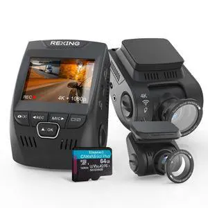 USA V1P SE 4K Dual Dash Cam w/GPS, Wi-Fi & 2pcs-CPL Filter | 512GB Support | Front 2160p, Rear 1080p | 170° Angle | G-Sensor | WDR | Loop Record | Parking Monitor | 64GB Memory Card Included USA V1P SE 4K Dual Dash Cam w/GPS, Wi-Fi & 2pcs-CPL Filter | 512GB Support | Front 2160p, Rear 1080p | 170° Angle | G-Sensor | WDR | Loop Record | Parking Monitor | 64GB Memory Card Included