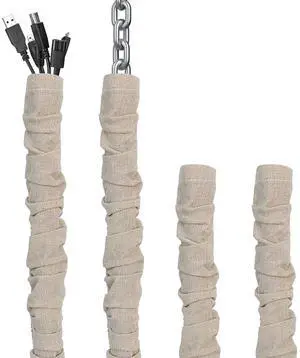 Fabric Cord Cover, 2 Pcs 6 Feet and 2 Pcs 4 Feet Chain Cable Sleeve, Chandelier Lighting Wire Cord Cover for Lamps Light Fixtures Lighting Wires Cable Management, Pleat Effect Fabric Cord Cover, 2 Pcs 6 Feet and 2 Pcs 4 Feet Chain Cable Sleeve, Chandelier Lighting Wire Cord Cover for Lamps Light Fixtures Lighting Wires Cable Management, Pleat Effect