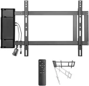 Motorized Swing Out TV Wall Mount for 32-75" TV with Remote | Swivels up to 90 degrees, works with Samsung, LG, or universal remote via IR, Max Vesa 400x400, 77 LB weight limit Motorized Swing Out TV Wall Mount for 32-75" TV with Remote | Swivels up to 90 degrees, works with Samsung, LG, or universal remote via IR, Max Vesa 400x400, 77 LB weight limit