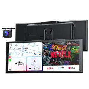 10.26 Wireless Portable 60FPS Carplay Screen with Netflix YouTube for Apple Car Play & Android Auto 1920 * 720 Fully Laminated Tablet with 1080P Reversing Camera, OTA, Dual Bluetooth, GPS Navigation 10.26 Wireless Portable 60FPS Carplay Screen with Netflix YouTube for Apple Car Play & Android Auto 1920 * 720 Fully Laminated Tablet with 1080P Reversing Camera, OTA, Dual Bluetooth, GPS Navigation