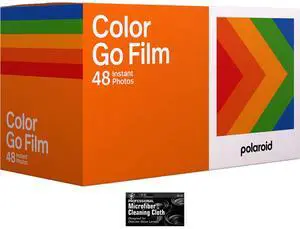 Polaroid Go Color Film - 48 Photos - 3 Double Packs Bulk Film with Cloth - for Polaroid GO Camera Only - Not Compatible with i-Type or 600 Cameras Polaroid Go Color Film - 48 Photos - 3 Double Packs Bulk Film with Cloth - for Polaroid GO Camera Only - Not Compatible with i-Type or 600 Cameras