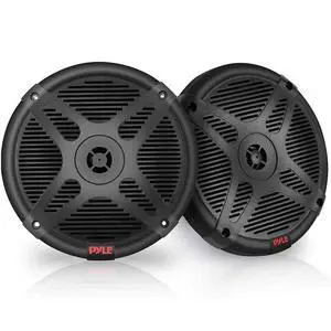 6.5 Inch Bluetooth Marine Speakers - 2-way IP-X4 Waterproof and Weather Resistant Outdoor Audio Dual Stereo Sound System with 600 Watt Power and Low Profile Design - 1 Pair - PLMRBT65B (Black) 6.5 Inch Bluetooth Marine Speakers - 2-way IP-X4 Waterproof and Weather Resistant Outdoor Audio Dual Stereo Sound System with 600 Watt Power and Low Profile Design - 1 Pair - PLMRBT65B (Black)