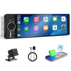 Single Din Radio for Car - Supports Apple Carplay & Android Auto6.28 inch Single Din Touchscreen Radio with BluetoothBackup CameraEnhanced MicUSB SWC RCAEQFM (Black) Single Din Radio for Car - Supports Apple Carplay & Android Auto6.28 inch Single Din Touchscreen Radio with BluetoothBackup CameraEnhanced MicUSB SWC RCAEQFM (Black)