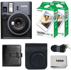 Instax Mini 41 Instant Film Camera Bundle with Groovy Case, Twin Pack Film (20 Sheets), Photo Album (32 Photos), Vintage Black Instax Mini 41 Instant Film Camera Bundle with Groovy Case, Twin Pack Film (20 Sheets), Photo Album (32 Photos), Vintage Black