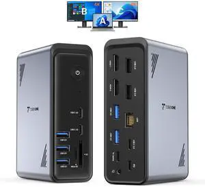 19-in-1 Laptop Docking Station Dual Monitor,10 USB C/A,2×4K HDMI | Docking Station with Ethernet,PD 3.0, for Office & Home Multi-Screen Users, Fits Windows/HP/Dell Laptops (No Power Adapter) 19-in-1 Laptop Docking Station Dual Monitor,10 USB C/A,2×4K HDMI | Docking Station with Ethernet,PD 3.0, for Office & Home Multi-Screen Users, Fits Windows/HP/Dell Laptops (No Power Adapter)