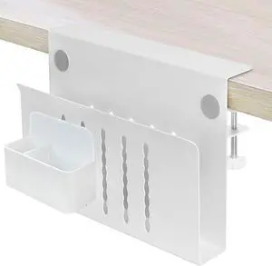 Desk Side Storage, Under Desk Hanging Storage | Standing Desk Organizer with Magnetic Pen Slot, No Drill Clamp to 0.5-2.38" Desks, 22 Lbs Carbon Steel (White) Desk Side Storage, Under Desk Hanging Storage | Standing Desk Organizer with Magnetic Pen Slot, No Drill Clamp to 0.5-2.38" Desks, 22 Lbs Carbon Steel (White)